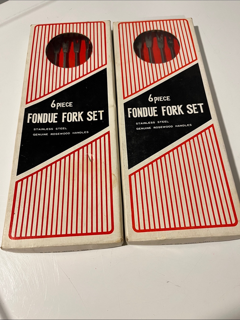 Vintage Fondue Fork Set with Rosewood Handles - 12 Piece 2 boxes